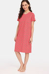 Rosaline Mystic Town Knit Cotton Knee Length Nightdress - Bitter Sweet — thumbnail 2
